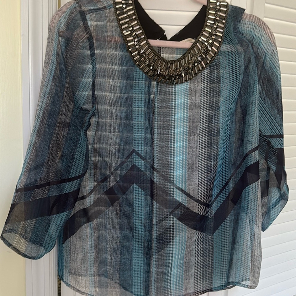 Twelfth St. by Cynthia Vincent size small sheer blouse